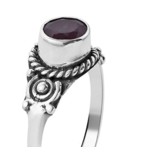 Bali Legacy Niassa Ruby Solitaire Sterling Silver Ring Size 8 ❤️ - Picture 7 of 12